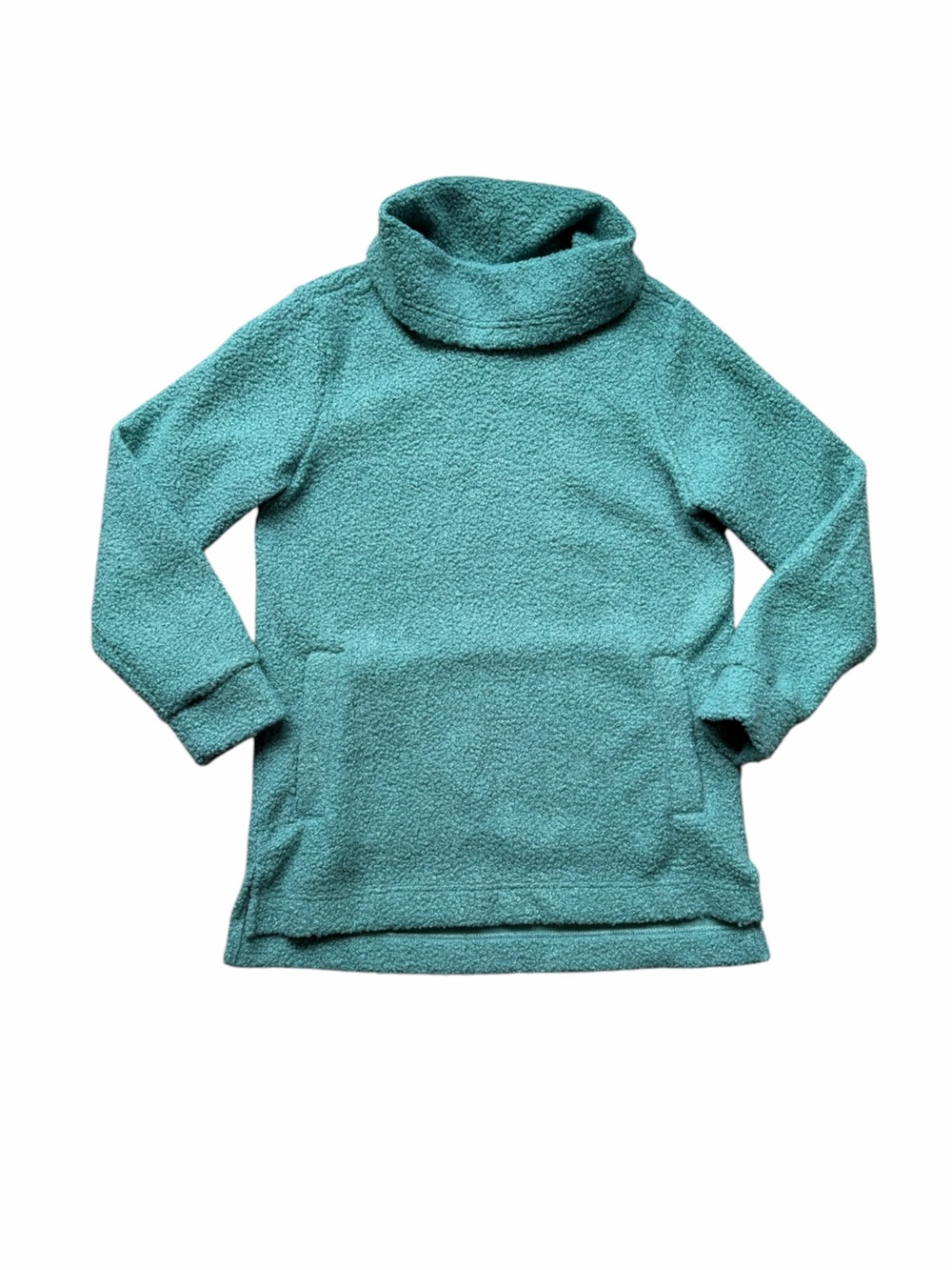 Lands’ End Teal Blue Fleece Turtleneck Sweatshirt